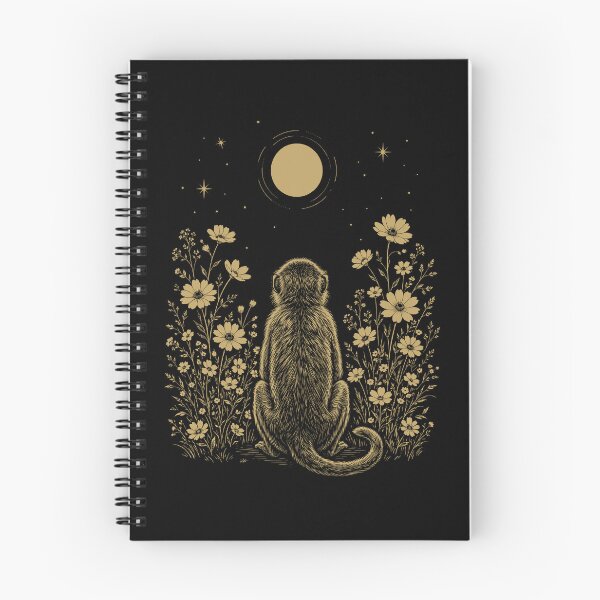 Item preview, Monkey Moon Night Flower Minimalist Boho Lover designed and sold by DoodleTortle.