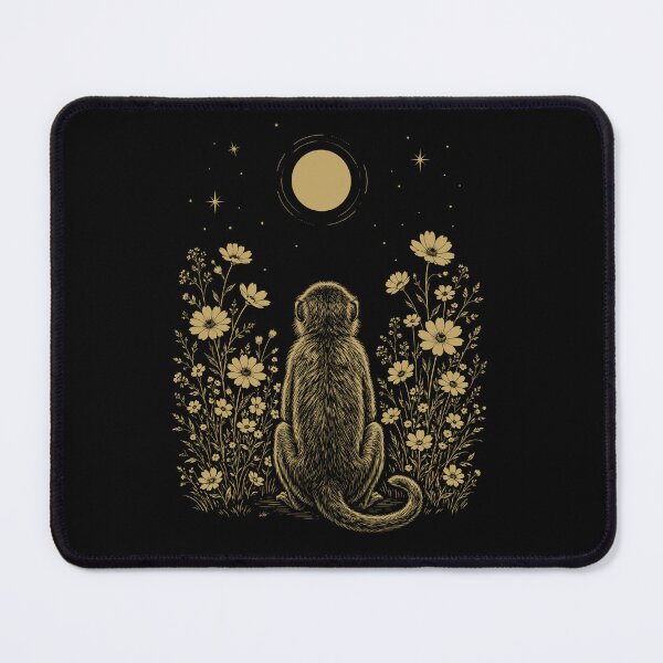 Item preview, Monkey Moon Night Flower Minimalist Boho Lover designed and sold by DoodleTortle.