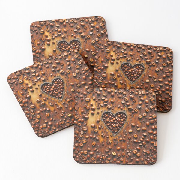 Item preview, Heart Shape Made of Coffee Beans on Rustic Metal Background designed and sold by Marcu Ioachim.