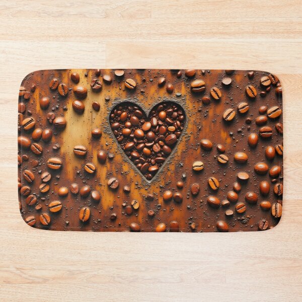 Item preview, Heart Shape Made of Coffee Beans on Rustic Metal Background designed and sold by Marcu Ioachim.