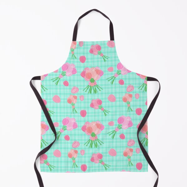 Item preview, Tulips and Bow Bouquets pattern on plaid mint designed and sold by CreaTwinkles.