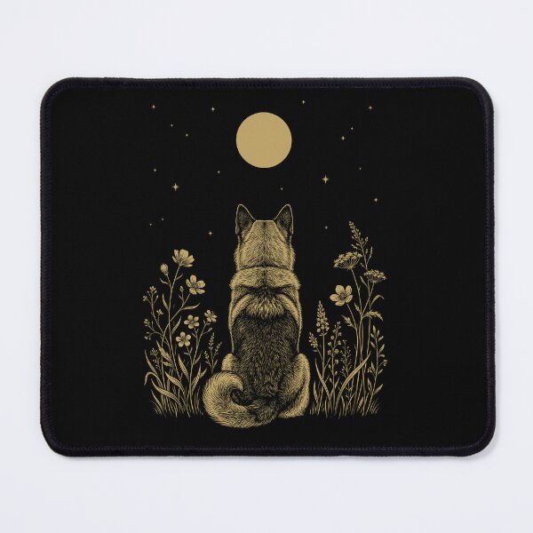 Item preview, Elkhound noruego Luna Noche Flor Minimalista Boho Amante de los Perros designed and sold by DoodleTortle.
