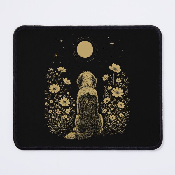 Item preview, Old English Sheepdog Moon Night Flower Minimalist Boho Dog Lover designed and sold by DoodleTortle.