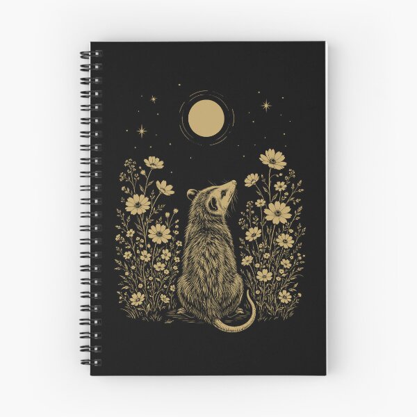 Item preview, Opossum Moon Night Flower Minimalist Boho Lover designed and sold by DoodleTortle.