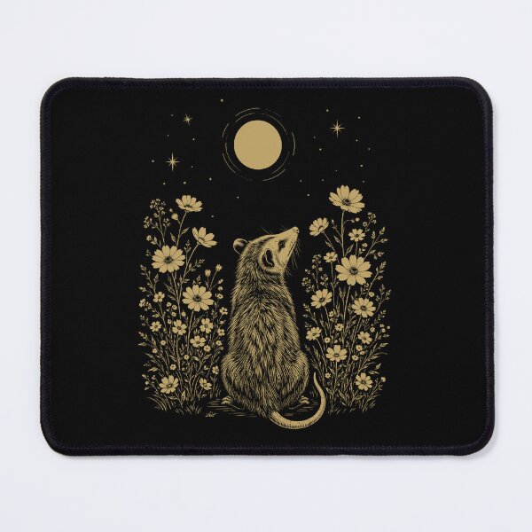 Item preview, Opossum Moon Night Flower Minimalist Boho Lover designed and sold by DoodleTortle.