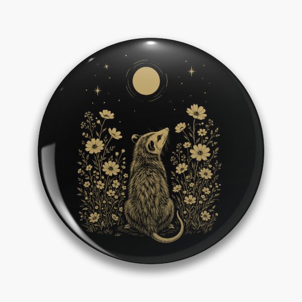 Item preview, Opossum Moon Night Flower Minimalist Boho Lover designed and sold by DoodleTortle.