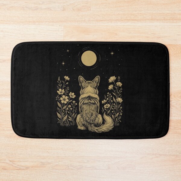 Item preview, Pembroke Welsh Corgi Moon Night Flower Minimalist Boho Dog Lover designed and sold by DoodleTortle.