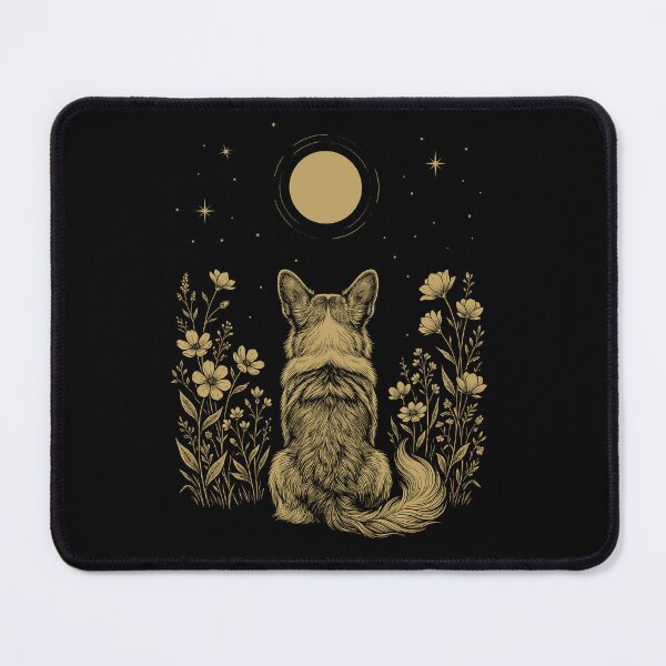 Item preview, Pembroke Welsh Corgi Moon Night Flower Minimalist Boho Dog Lover designed and sold by DoodleTortle.