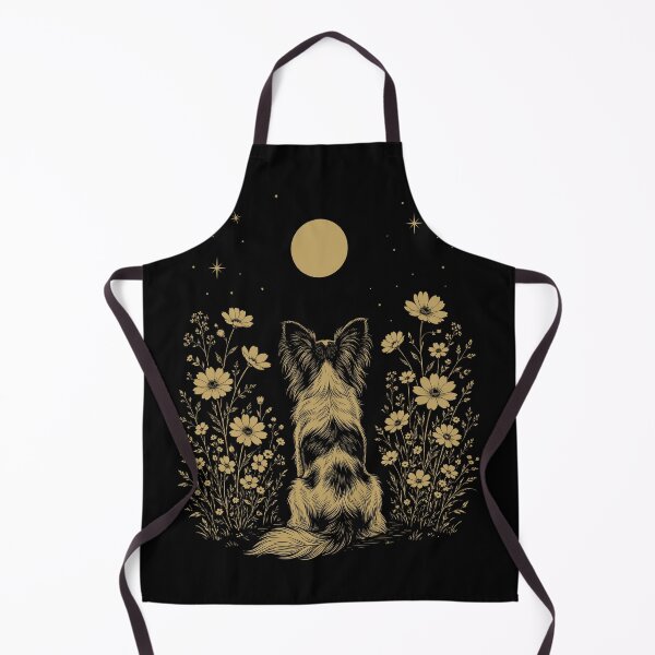 Item preview, Papillon Moon Night Flower Minimalist Boho Dog Lover designed and sold by DoodleTortle.
