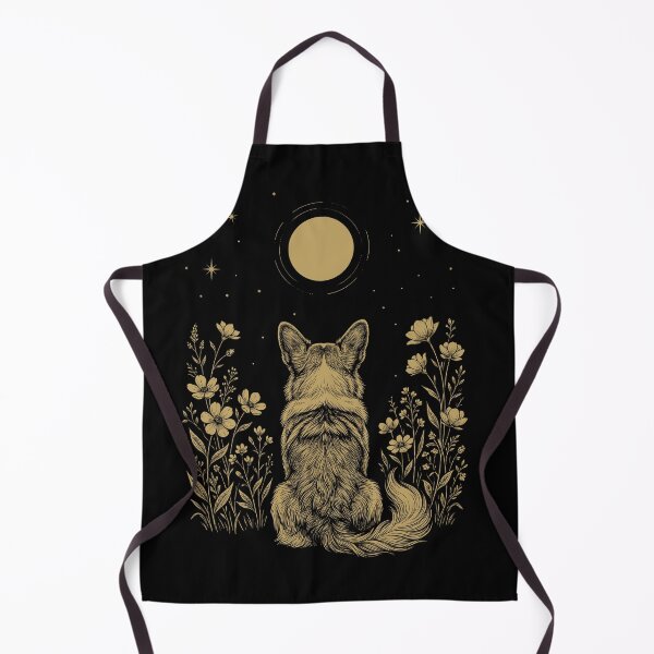 Item preview, Pembroke Welsh Corgi Moon Night Flower Minimalist Boho Dog Lover designed and sold by DoodleTortle.