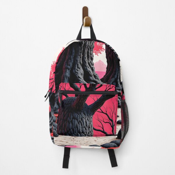 Item preview, Crimson Path I – Surreal Landscape with Black Trees and Red Sun designed and sold by Huskyyy Designs.