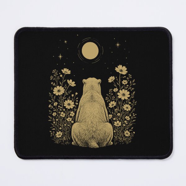 Item preview, Polar Bear Moon Night Flower Minimalist Boho Lover designed and sold by DoodleTortle.