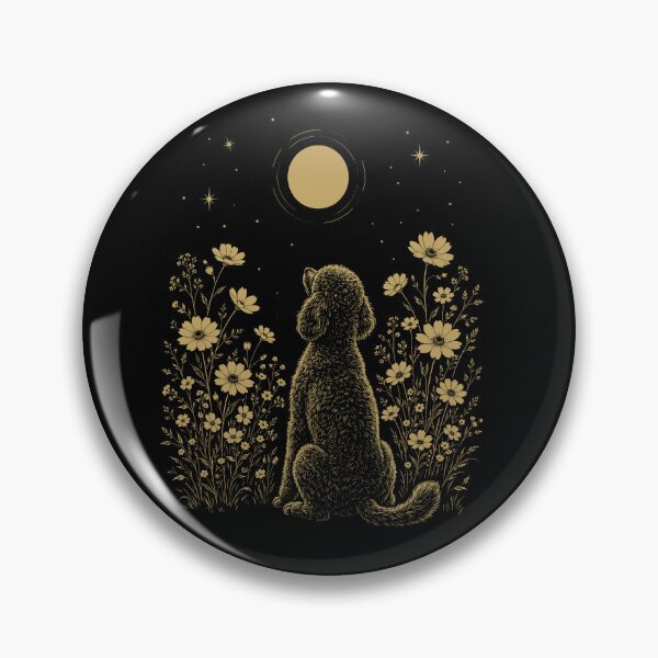 Item preview, Poodle Moon Night Flower Minimalist Boho Dog Lover designed and sold by DoodleTortle.