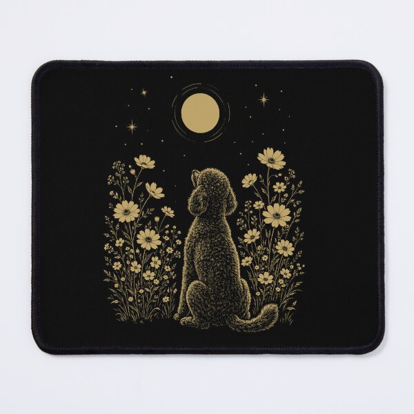 Item preview, Poodle Moon Night Flower Minimalist Boho Dog Lover designed and sold by DoodleTortle.