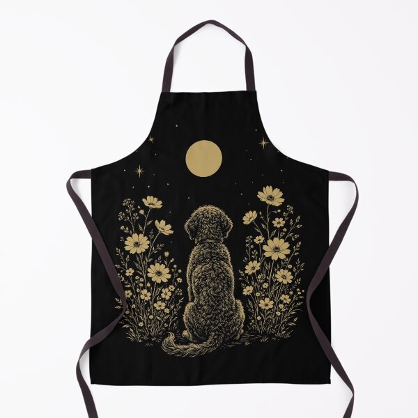 Item preview, Portuguese Water Dog Moon Night Flower Minimalist Boho Dog Lover designed and sold by DoodleTortle.