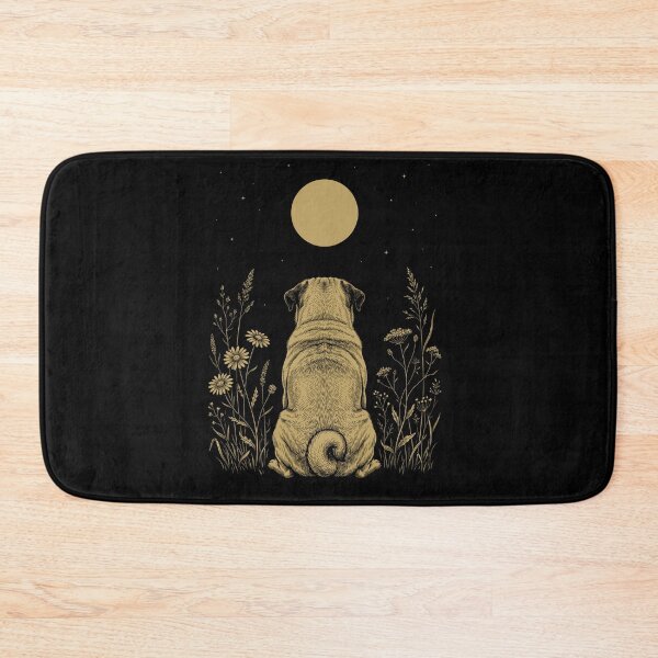 Item preview, Pug Moon Night Flower Minimalist Boho Dog Lover designed and sold by DoodleTortle.