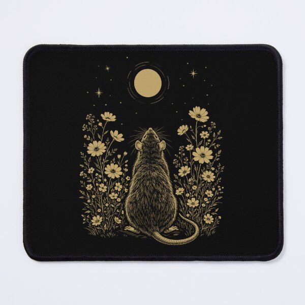 Item preview, Rat Moon Night Flower Minimalist Boho Lover designed and sold by DoodleTortle.