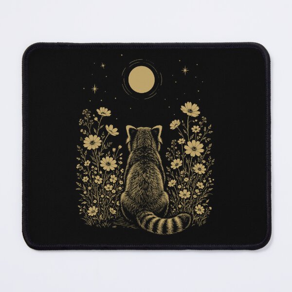 Item preview, Red Panda Moon Night Flower Minimalist Boho Lover designed and sold by DoodleTortle.