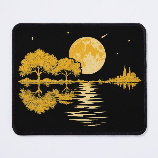 Item preview, Nature Guitar Silhouette with Trees, Moon & Stars – Forest Music Lover Design designed and sold by Negisandeep studio.