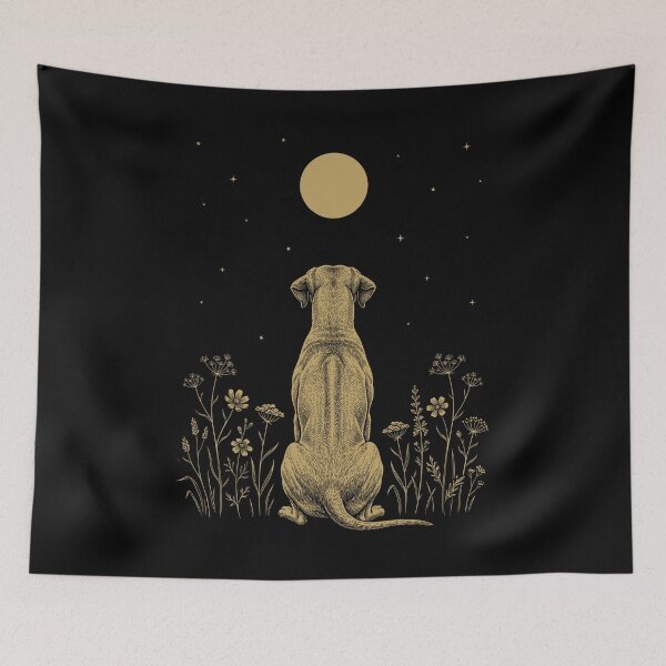Item preview, Rhodesian Ridgeback Moon Night Flower Minimalist Boho Dog Lover designed and sold by DoodleTortle.