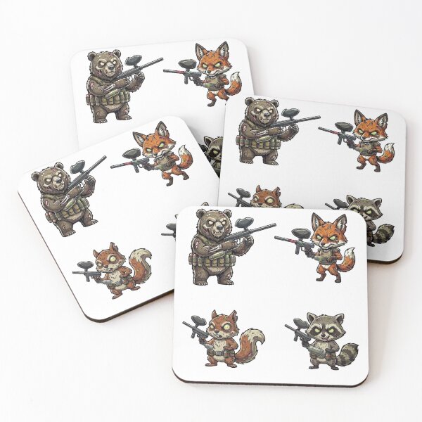 Item preview, paintballing zombie animals bundle: fox, bear, squirrel and racoon designed and sold by PaintballCrew.