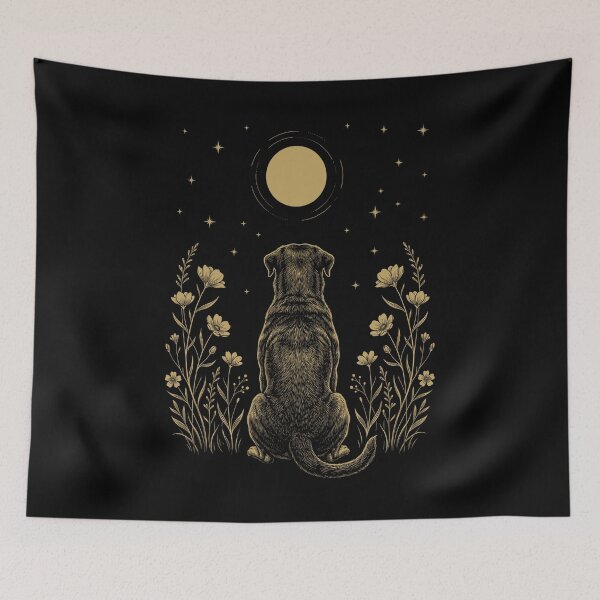 Item preview, Rottweiler Moon Night Flower Minimalist Boho Dog Lover designed and sold by DoodleTortle.