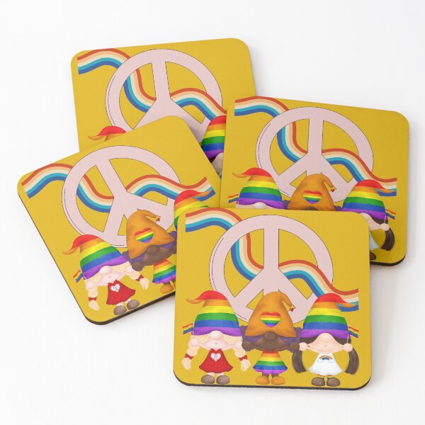 Item preview, Peace Love Gnomes | Rainbow Hippie Gnome Pride Cute Groovy Art designed and sold by Lunaria Arts.