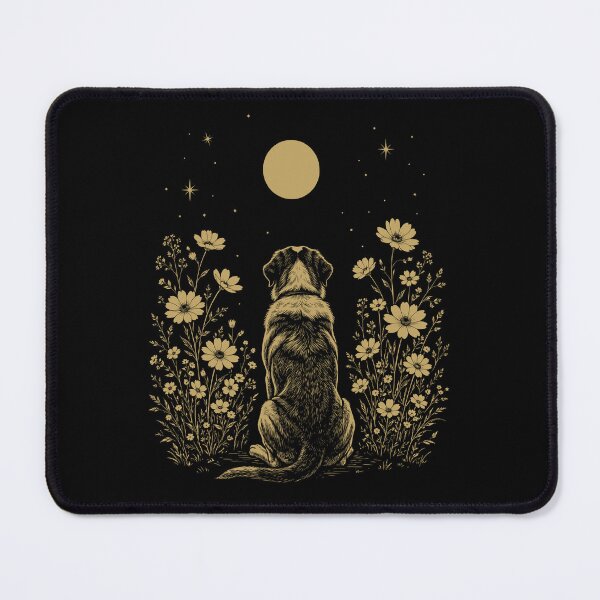 Item preview, Saint Bernard Moon Night Flower Minimalist Boho Dog Lover designed and sold by DoodleTortle.