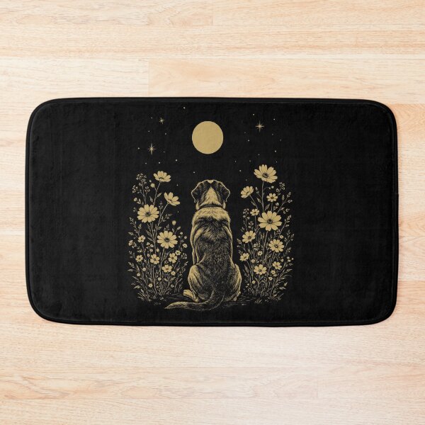 Item preview, Saint Bernard Moon Night Flower Minimalist Boho Dog Lover designed and sold by DoodleTortle.