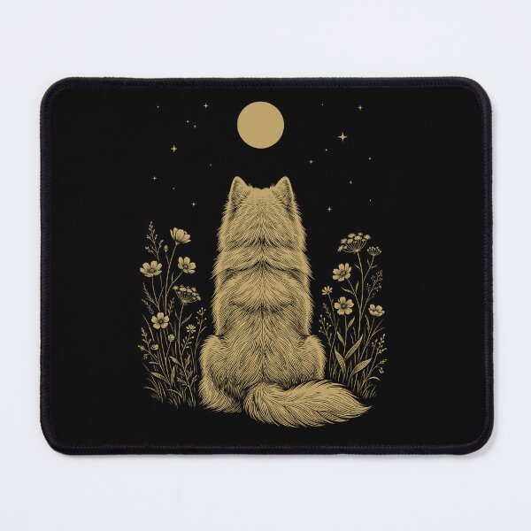 Item preview, Samoyed Moon Night Flower Minimalist Boho Dog Lover designed and sold by DoodleTortle.