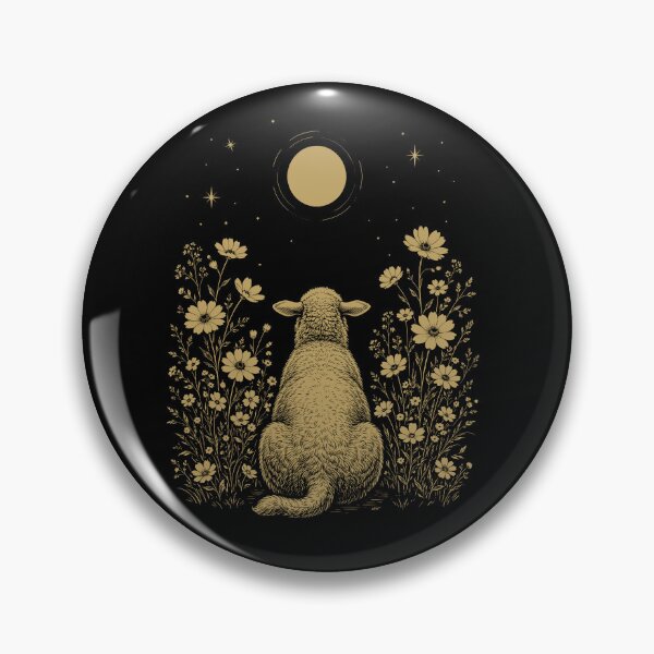 Item preview, Sheep Moon Night Flower Minimalist Boho Lover designed and sold by DoodleTortle.