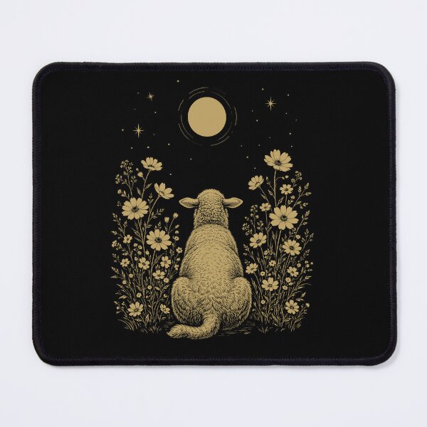 Item preview, Sheep Moon Night Flower Minimalist Boho Lover designed and sold by DoodleTortle.