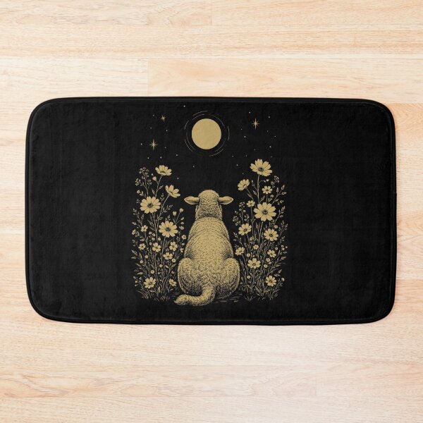 Item preview, Sheep Moon Night Flower Minimalist Boho Lover designed and sold by DoodleTortle.
