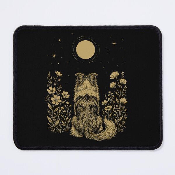 Item preview, Shetland Sheepdog Moon Night Flower Minimalist Boho Dog Lover designed and sold by DoodleTortle.