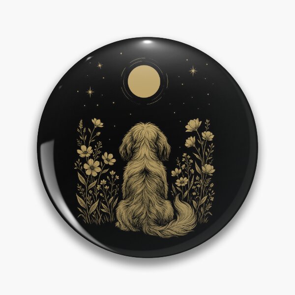 Item preview, Shih Tzu Moon Night Flower Minimalist Boho Dog Lover designed and sold by DoodleTortle.