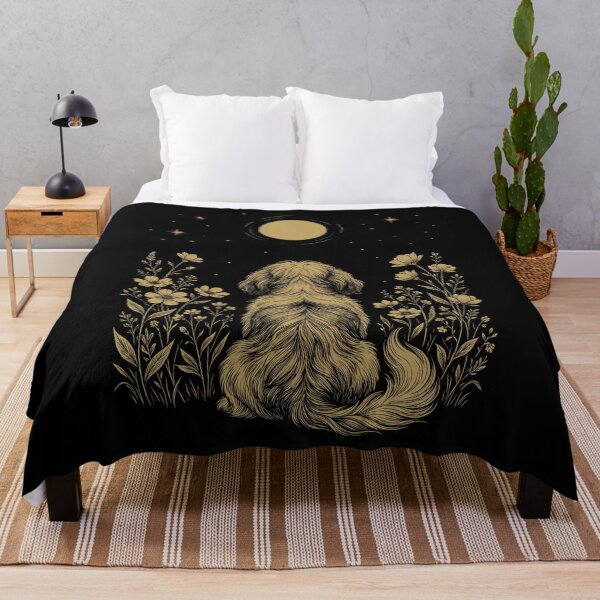 Item preview, Shih Tzu Moon Night Flower Minimalist Boho Dog Lover designed and sold by DoodleTortle.