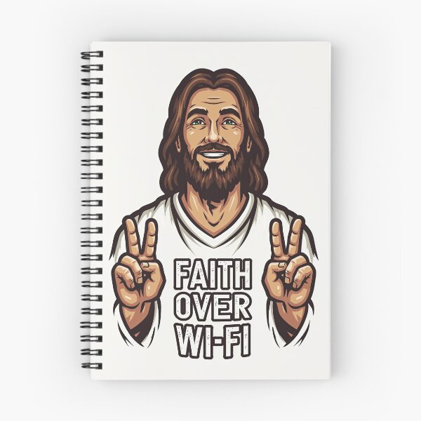 Item preview, Faith Over Wi Fi Jesus Showing Peace Sign designed and sold by Piotrek0001.