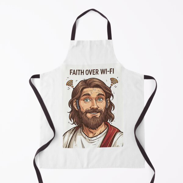 Item preview, Faith Over Wi Fi Cute Cartoon Jesus on Phone designed and sold by Piotrek0001.