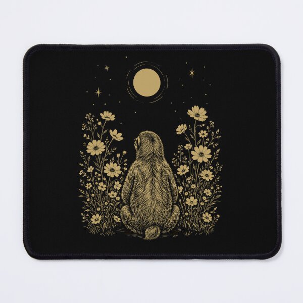 Item preview, Sloth Moon Night Flower Minimalist Boho Lover designed and sold by DoodleTortle.