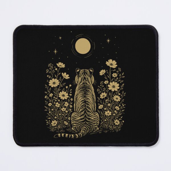 Item preview, Tiger Moon Night Flower Minimalist Boho Lover designed and sold by DoodleTortle.