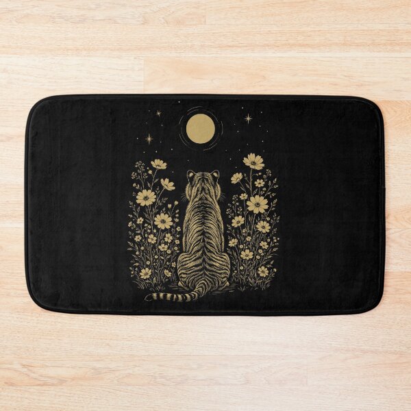 Item preview, Tiger Moon Night Flower Minimalist Boho Lover designed and sold by DoodleTortle.
