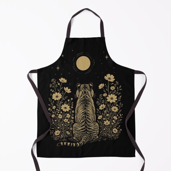 Item preview, Tiger Moon Night Flower Minimalist Boho Lover designed and sold by DoodleTortle.