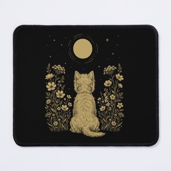 Item preview, West Highland White Terrier Moon Night Flower Minimalist Boho Dog Lover designed and sold by DoodleTortle.