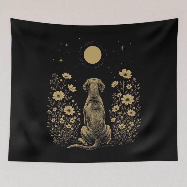 Item preview, Weimaraner Moon Night Flower Minimalist Boho Dog Lover designed and sold by DoodleTortle.