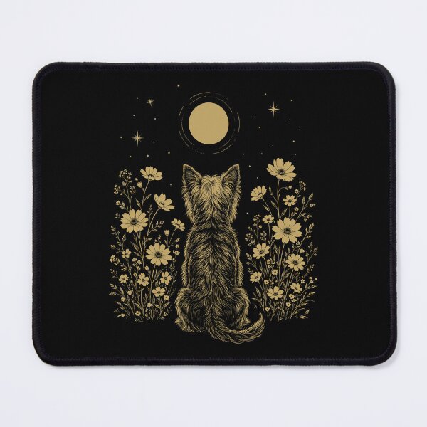 Item preview, Yorkshire Terrier Moon Night Flower Minimalist Boho Dog Lover designed and sold by DoodleTortle.