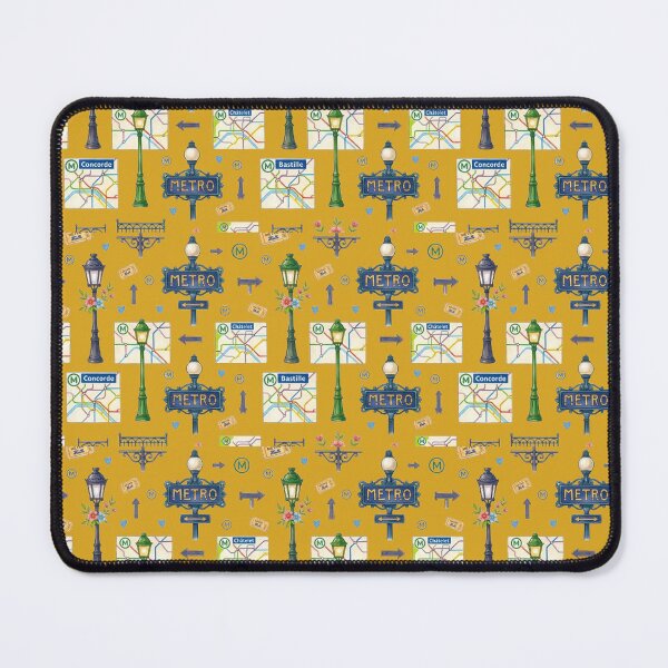 Item preview, Paris Metro Subway Map Pattern - Vintage French Transit Art designed and sold by MT-Hub | Art for Every Soul.