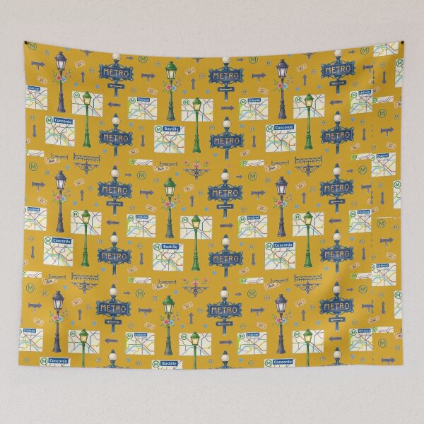 Item preview, Paris Metro Subway Map Pattern - Vintage French Transit Art designed and sold by MT-Hub | Cute Aesthetic Art, Stickers & Phone Cases.