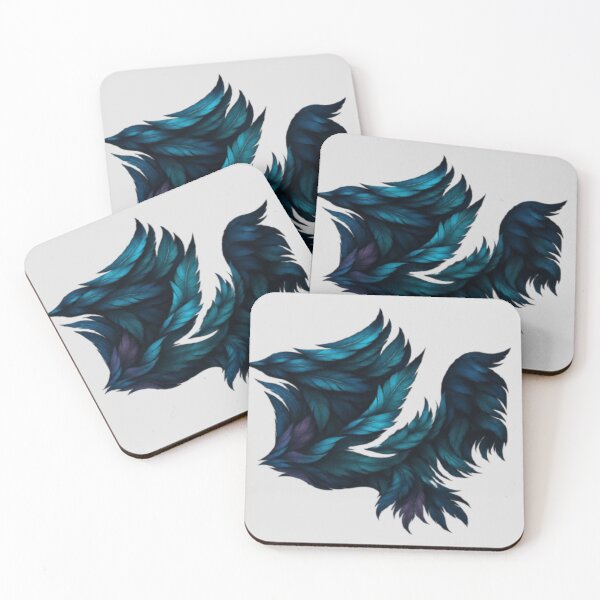 Item preview, Teal Phantom Wings – Dark Blue Fantasy Feather Creature designed and sold by Shakhbata-1.