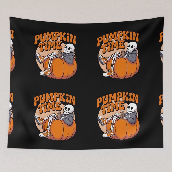 Item preview, Pumpkin Time Skeleton Sitting on Pumpkin – Funny Cute Halloween Hoodie Design designed and sold by Raw Tigers.
