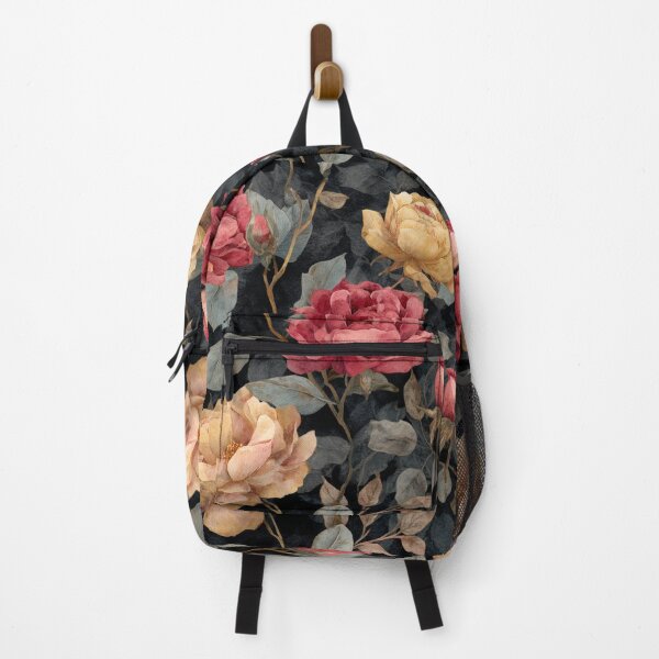 Item preview, Midnight Floral Pattern Vintage Watercolor Red Yellow Roses designed and sold by GrinGalore.